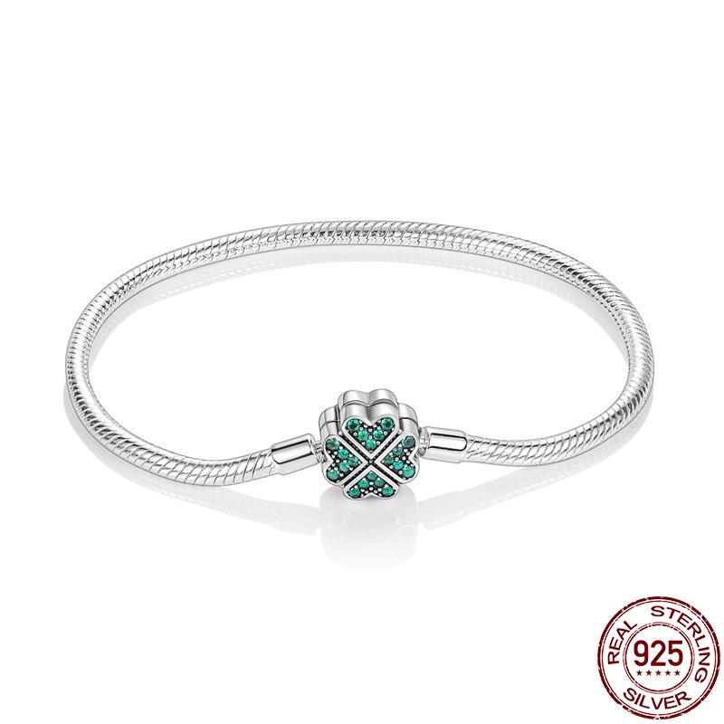 Браслет из серебра 925 пробы, оригинальная цепочка в виде змеи 17-20, сглаз, сердце, звезда, циркон для подвесок, бусины, кулон, ювелирные изделия на день рождения, изготовление подарков 17