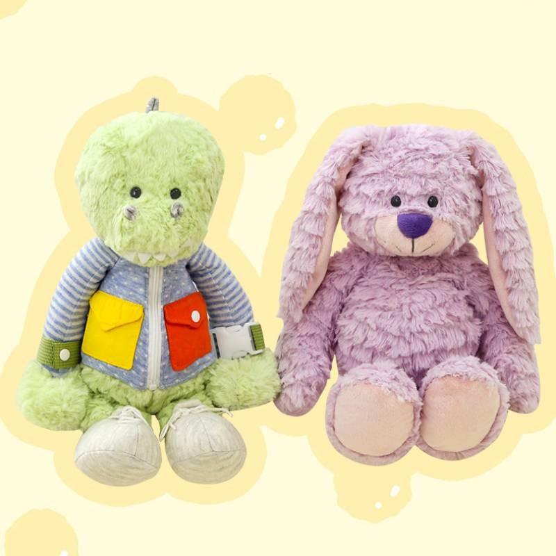 Rabbit Dinosaur Cow Duck Plush Toy Cute Cartoon Girl Holiday Gift Throw Pillow