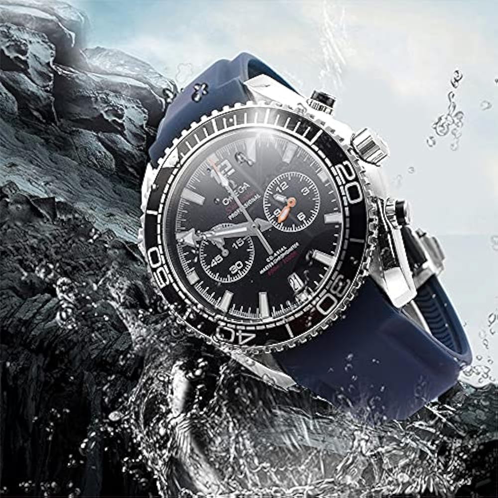 [Nywing] Watch Strap 20mm 22mm Omega Silicone Rubber Waterproof D Buckle Watch Band Watch Strap C...