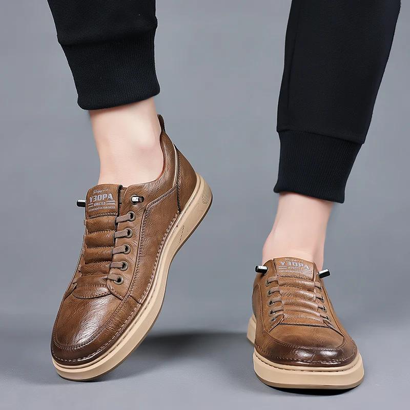 Spring New Luxury Brand Oxford Shoes Men Sneakers Leather Shoes with Leather Soft Sole Comfortable and Breathable Shoes