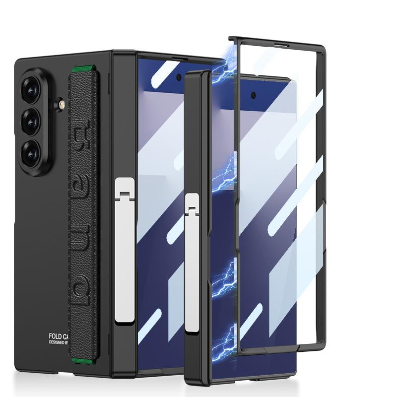 Odpowiedni do etui na telefon komórkowy Samsung Z Fold7 Elastyczny uchwyt na nadgarstek Prosty pokrowiec ochronny Obrotowa obudowa z wałkiem Folia Ultracienka Twarda