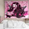 Demon Slayer Nezuko2 Tapestry for Bedroom Aesthetic Classroom Tapestries Wall Hanging for Living Room Dorm Office,Ideal Creative Gift