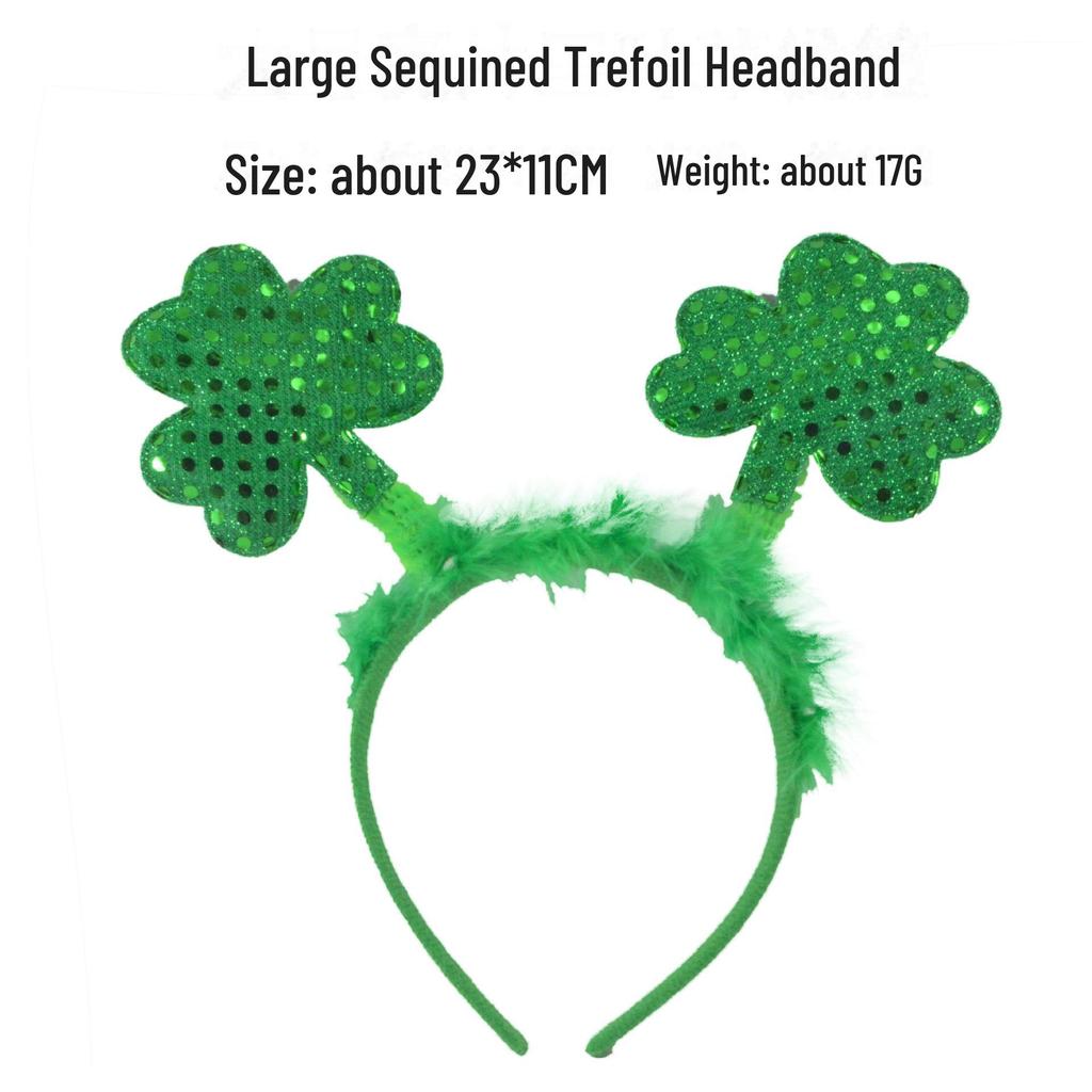 Shamrock Sequin Green Bow Headband for St. Patrick's Day
