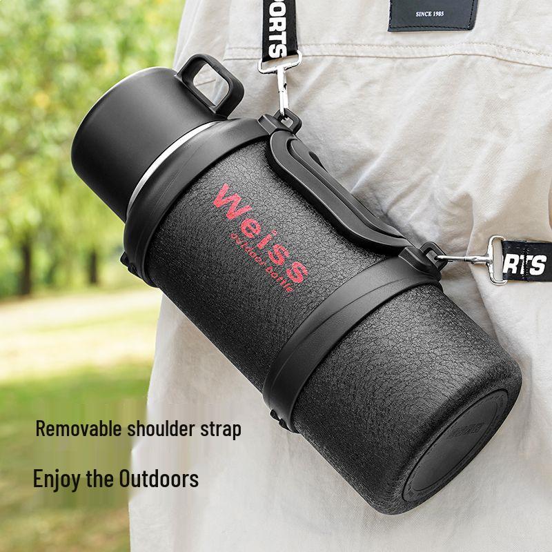 Stainless Steel Explosion-Proof Thermos with Tea Separator Kettle for Students and Construction Sites.