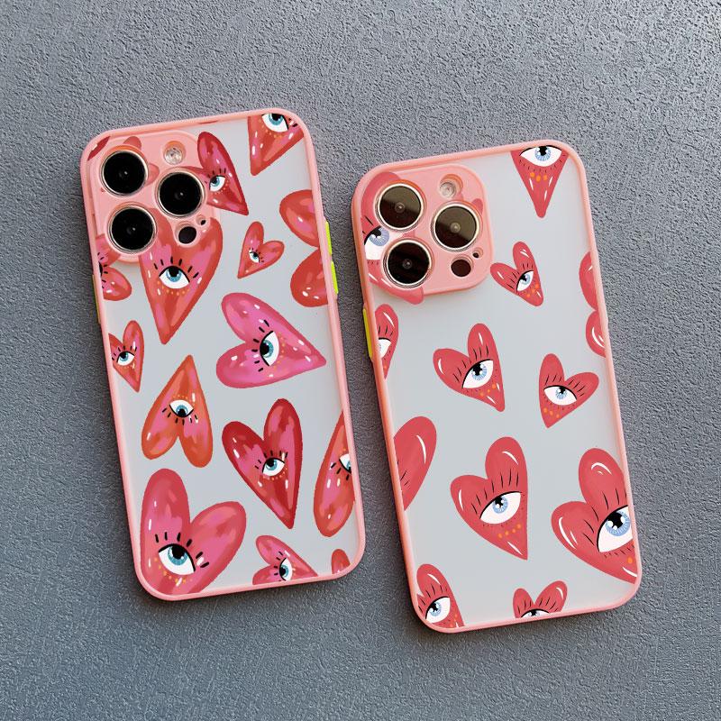 Ogen van Liefde Mode Telefoonhoesje voor IPhone 17 16 Pro Max 15 14 Plus Pro Max 13 Mini 12 11 Pro Max Schokbestendige Beschermhoezen
