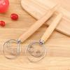 Wood Mixing Stick 13-Inch Double/Single Loop Whisk for Eggs Flour & Dough Blending Handcrafted Kitchen Utensil for Baking & Cooking