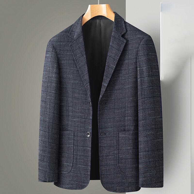 Men's Blazer Coat Fashion Middle-aged Business Casual Professional Wear Casual Loose British Style Sub-trend Four Seasons Suit