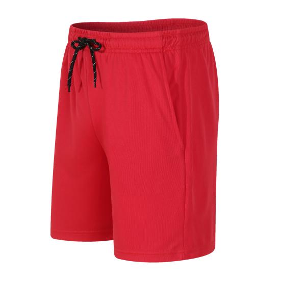 Men Shorts Elastic Waist Adjustable Drawstring Wide Leg Shorts with Pockets Solid Color Beach Casual Shorts