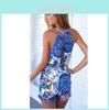 Stylish Women Summer Sexy Romper With Beautiful Floral Print And Backless Design