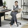 Swivel Office Chair with Casters, Desk Chair, Fleece Fabric, Foam, Height-Adjustable, Home Office, Cream White