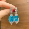 Jewelry Simulation Paraiba Ring Necklace Stud Earrings Set Creative Full Diamond Luxury Set Main 12 * 16