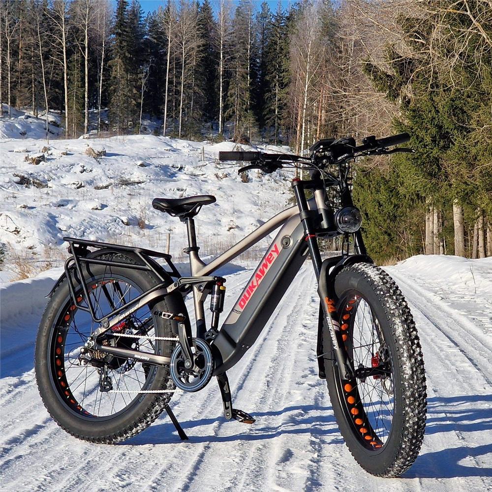 LANKELEISI Silvertip8 26-calowy Elektryczny Rower Górski Pełne Zawieszenie, Silnik 52V 1000W, Maksymalny Zasięg na Wspomaganiu Pedałowania do 150 km.