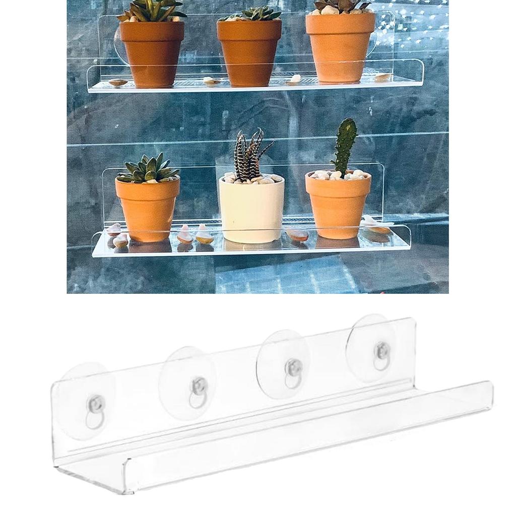 Acryl Fensterbankverlängerungsregal Saugknopf Pflanzenständer für Balkontöpfe Indoor Kräutergarten und Sukkulenten Pflanzgefäße