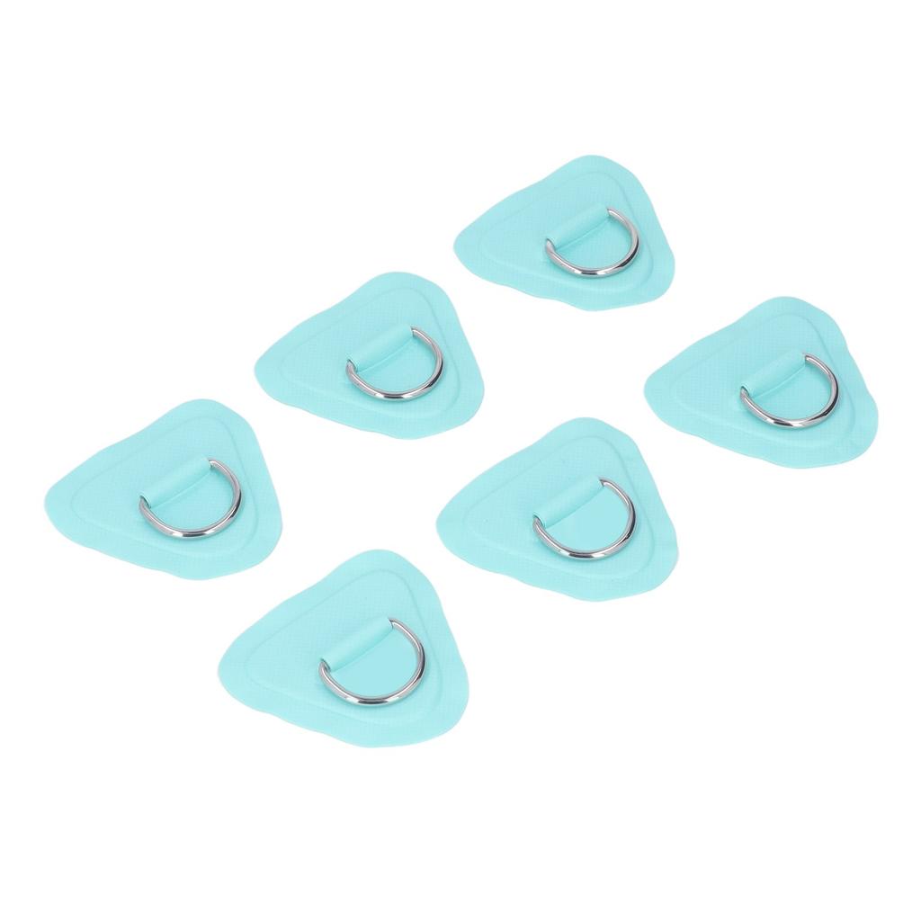 6Pcs PVC D Ring Patch Elastic Rope Set Stainless Steel D Ring Patch Bungee Cord Set for Inflatable