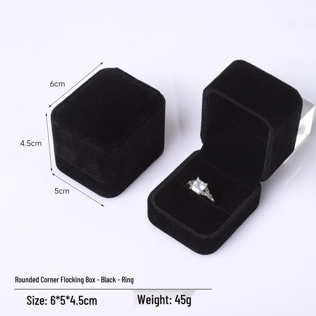 Rounded Corner Plush Jewelry Storage Box for Bracelets, Rings, and Necklaces