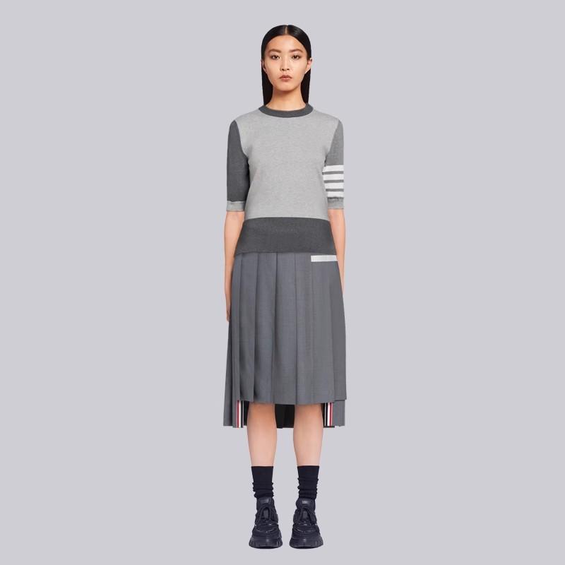 TB Short-sleeved Women's Spring and Summer Knitted Round Neck T-shirt