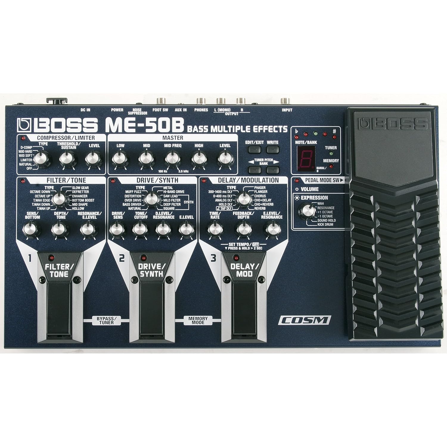 BOSS Basové Viacnásobné Efekty ME-50B Basové Multi Efekty