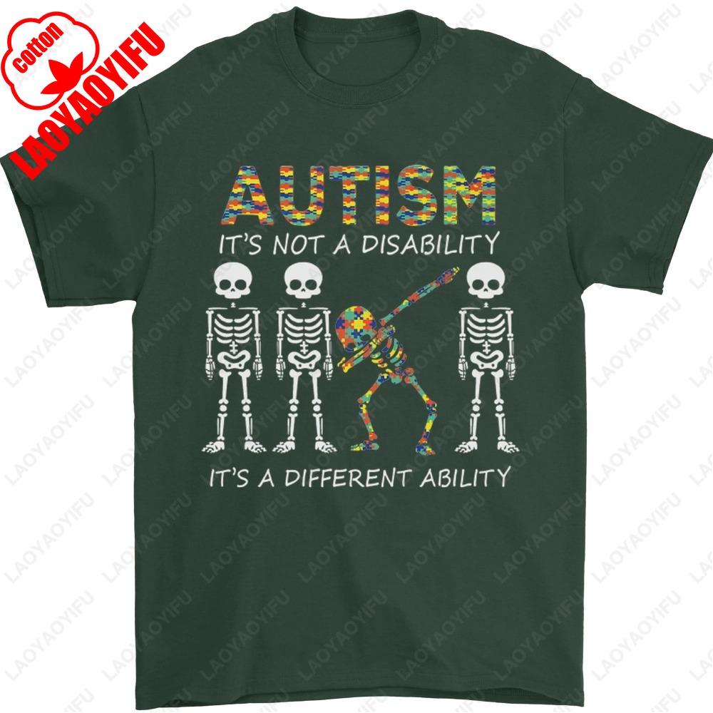 Autism A Different Ability Autistic ASD Mens TShirt Summer Fashion Casual Classic Simple Hipster Style Regular Cotton Tee