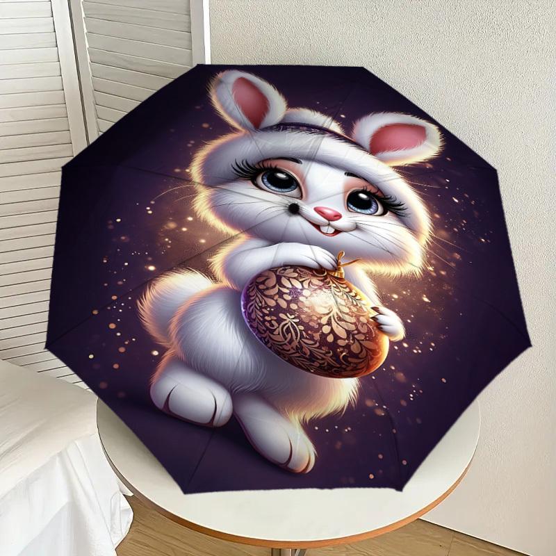 1PC rabbit ornamentAutomatic Open/Close Umbrella with Windproof, 8-Rib Sturdy Canopy, Durable Ribs, Fashionable Design1234A