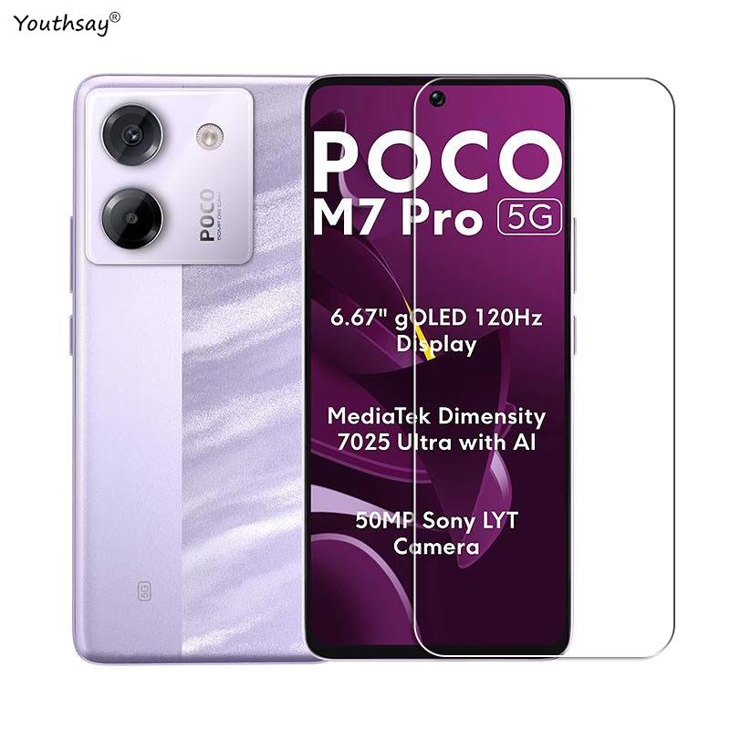 Full Gule Glass For Poco M7 Pro 5G Tempered Glass Poco M7 Pro Screen Protector Protective Phone Camera Lens Film Poco M7 Pro