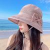 Women's Bucket Hat Spring Summer Breathable Sunshade Cap Lady Fisherman Foldable Bob Sunscreen Cloth Outdoor Fashion Accessory
