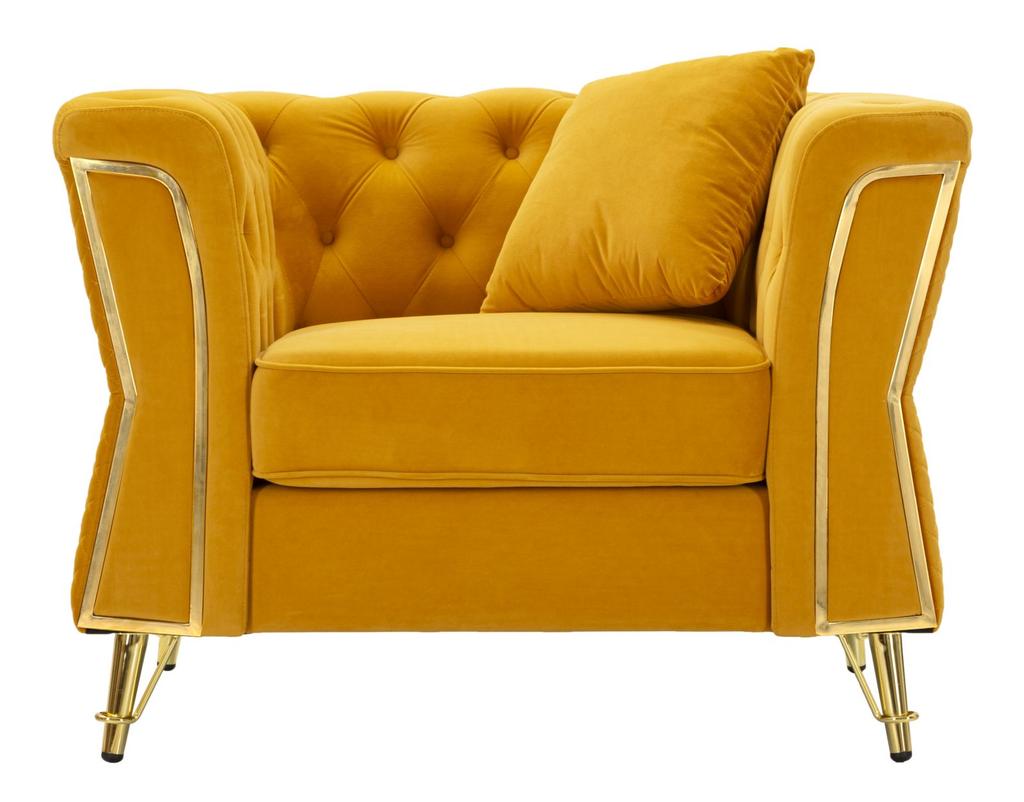 Armchair Emy Mustard With Cushion Cm 104X83X76