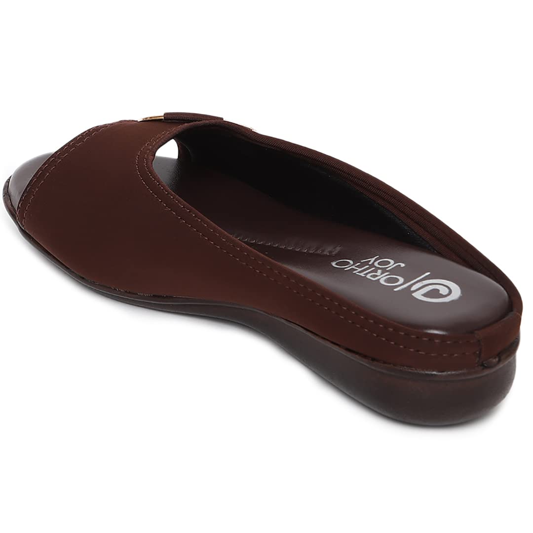 

ORTHO JOY Fancy doctor slippers | Soft slipper for women | Comfortable footwear for women stylish 9 UK коричневый
