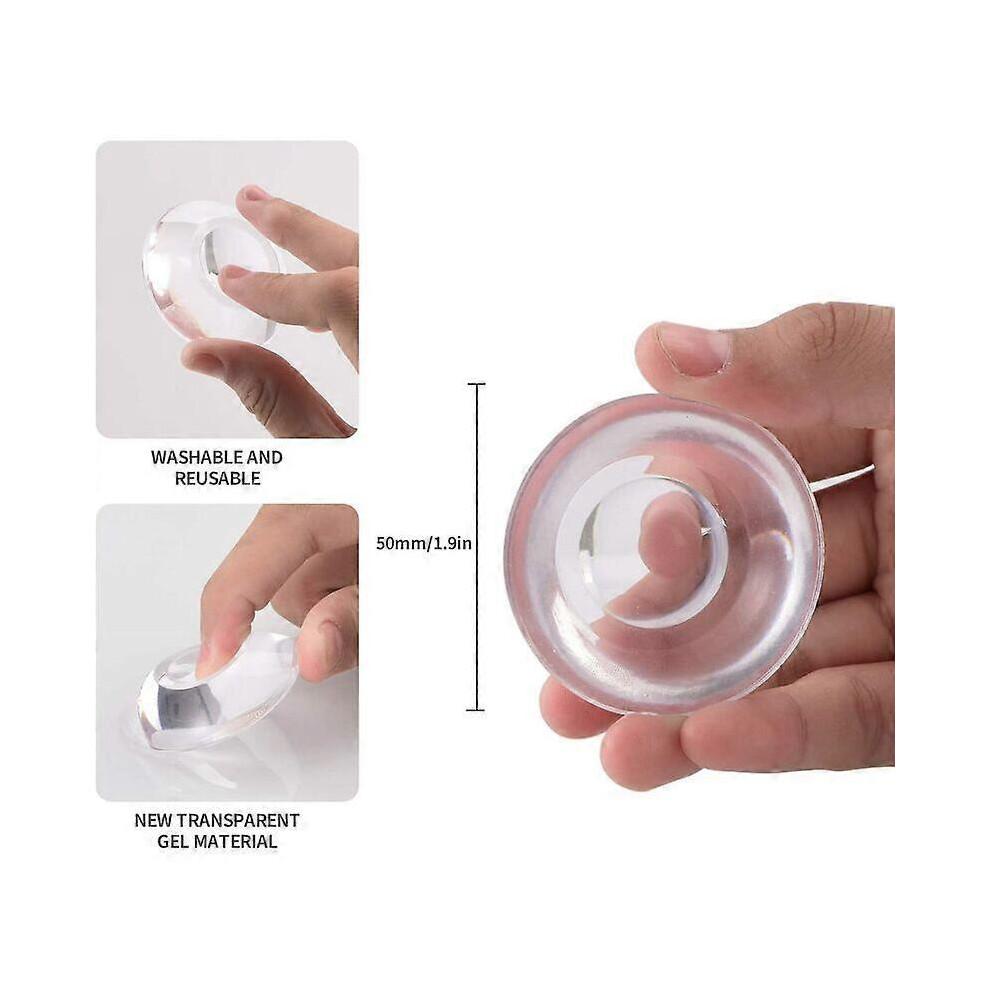 9 Pieces Silicone Wall Door Bumper Protector, Clear Self Adhesive Door Stop Pad Knob, Reusable Soft Rubber Wall Protector