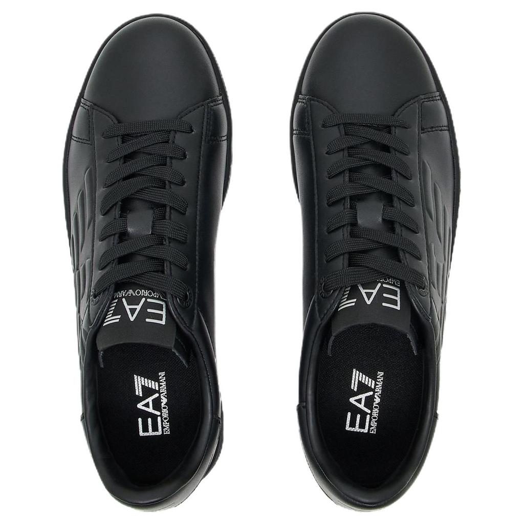 Emporio Armani EA7 Leather Low-Top Lace-Up Sneakers Unisex Sneakers Black 7X000331AF10848MC061