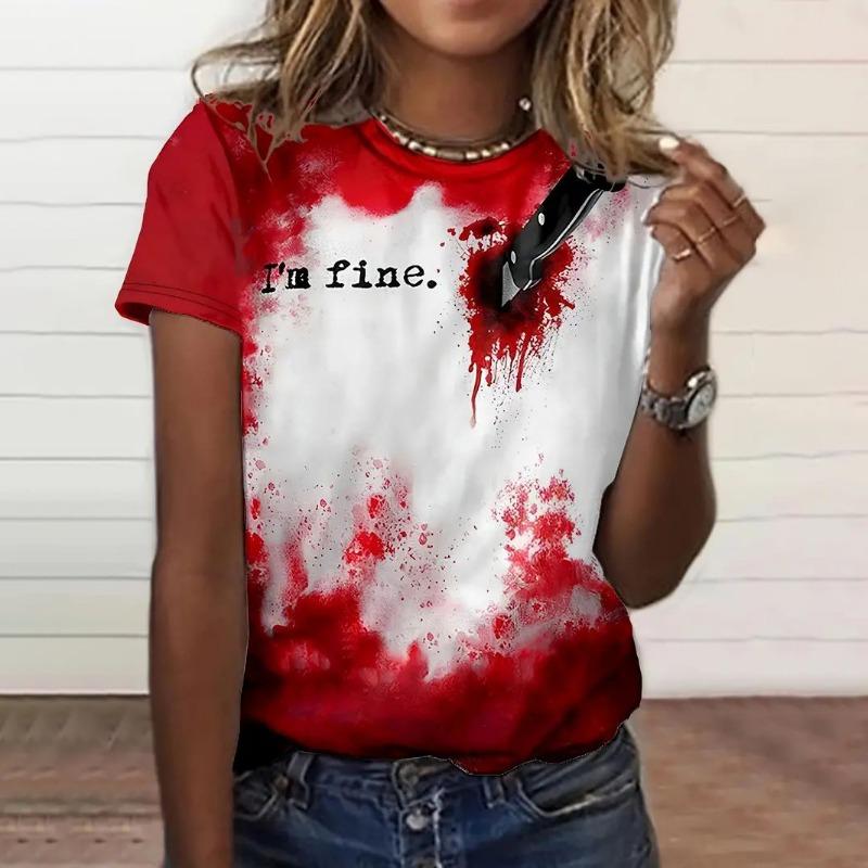 

Летняя женская футболка с графическим принтом, повседневная футболка с коротким рукавом, уличная мода, футболка с круглым вырезом, женская свободная одежда, пуловер S