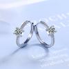 Handmade Fashion  Sterling Silver Female Prevent Allergy Earring Single Row Zircon 6 Claws Earrings for Women Gift Pendientes