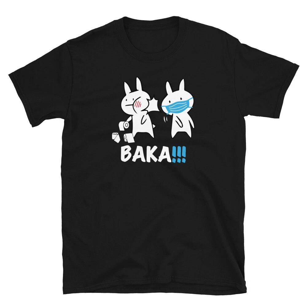 Funny T Shirt Baka! Idiot! Funny Japanese Anime Shirt For Men Women Gift Tee XL