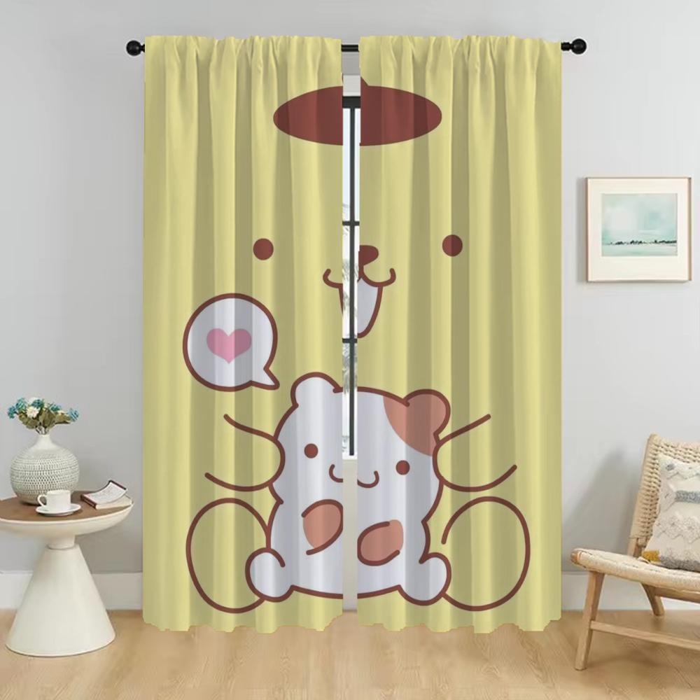 

Partition P-Pompom Purin Blackout Curtains 2 Pieces Window Curtain for Room 2 Panel Halloween Decoration Tulle for Bedroom Child W50xH70cmx2pcs-CL