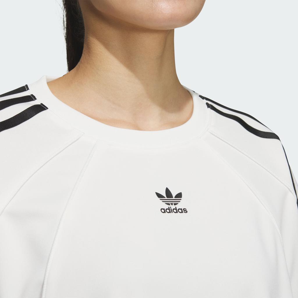 Adidas Originals Oversized Tee Dress Sports Comfortable Loose Three Stripes Round Neck Short Sleeve Dress Women Dresses White JD5773