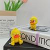 2pcs 3D Printing Angry Yellow Duck Statue Angry White Eyed Funny Duck Humorous Indoor/outdoor Home Decoration and Car Decoration