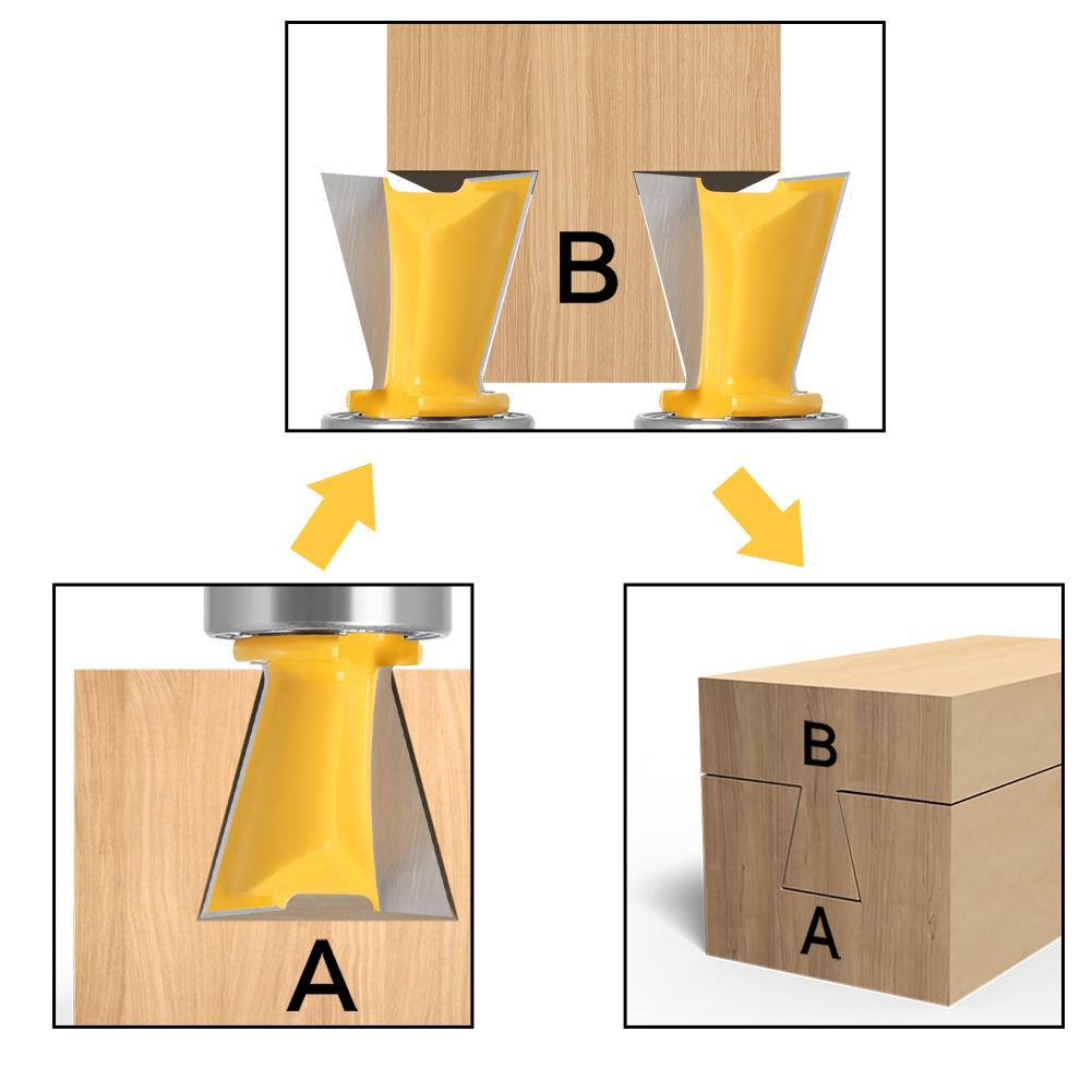 8 Handle Imitation Dovetail Woodworking Milling Cutter Bearing Dovetail Cutter Slotting Cutter Beehive Cutter Tenon Cutter Woodworking Puzzle Cutter
