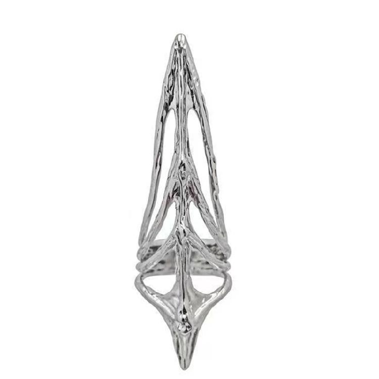 Finger Nail Tip Claw Rings Nail Jewelry Copper Texture with Adjustable Size for Fashion Women Seeking Elegance and Style