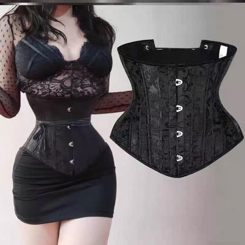 European Palace Style Short Steel Bone Corset Shaping Waist Cincher Tummy Control Shapewear
