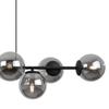 Siena Black Hanging Lamp 8-Flat Graphite Lampshade E14