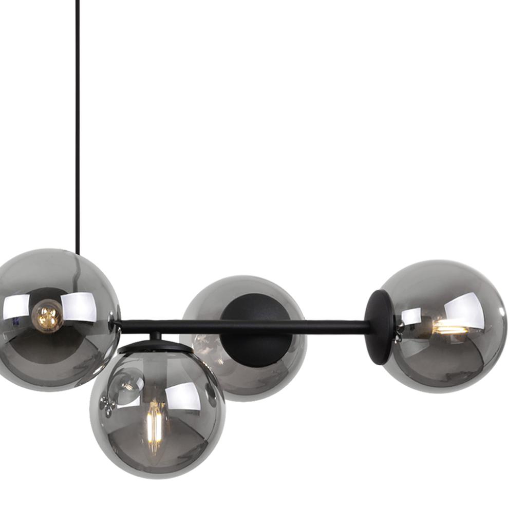 Siena Black Hanging Lamp 8-Flat Graphite Lampshade E14