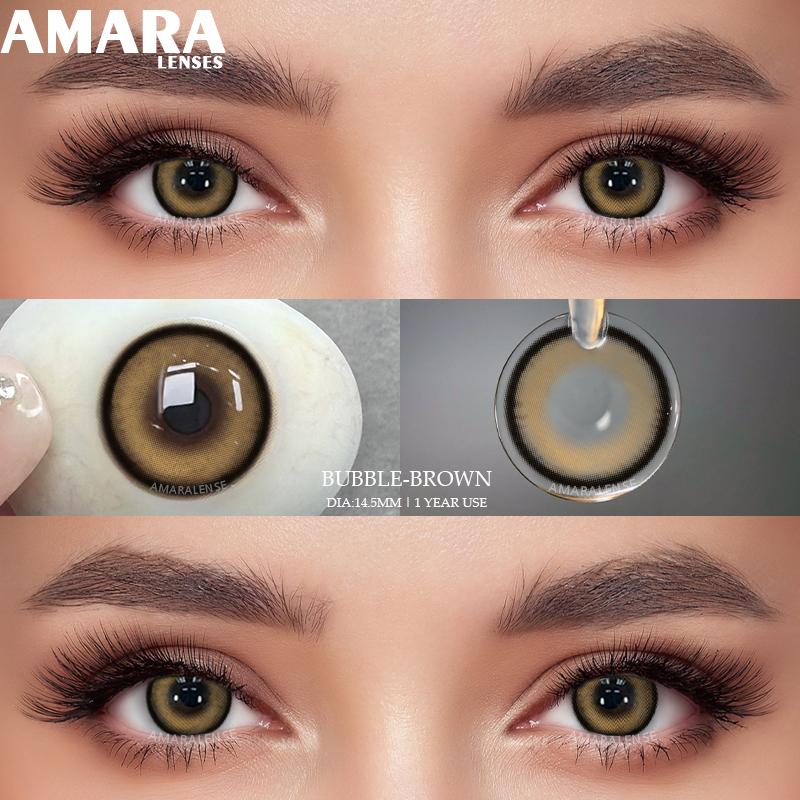 AMARA Blue Colored Contact Lenses for Big Eyes Fashion Lenses Cosmetic Soft Eye Beauty Pupils with Lens Case Exclusive Styles