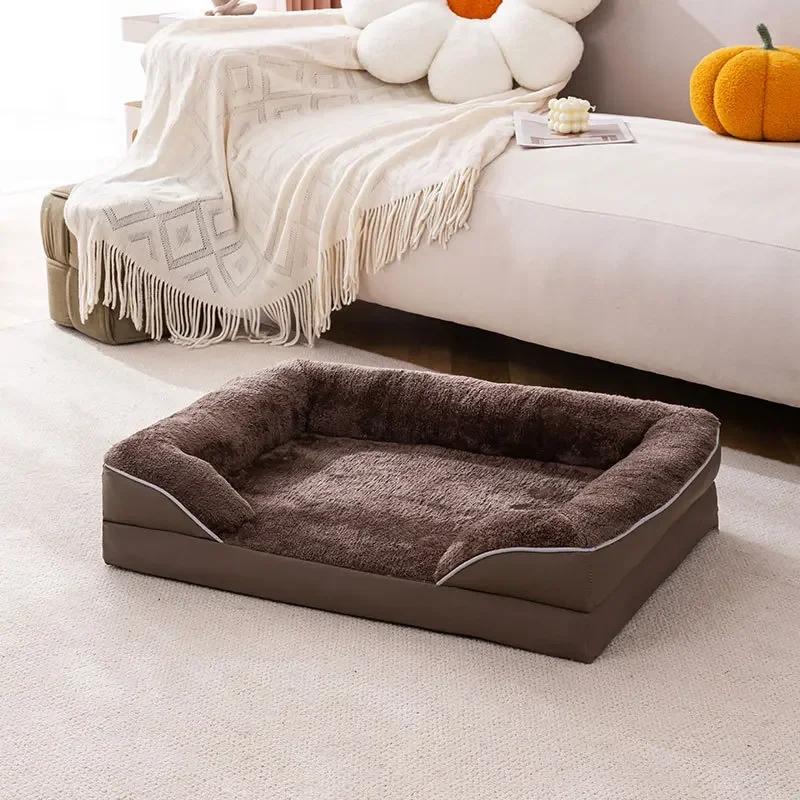 

Кровать для кошек, диван-домик, квадратное гнездо цвета конфет, будки для домашних животных, вольеры для маленьких собак, кошек, зимние щенки, котята, спальные корзины S 74X53X17cm