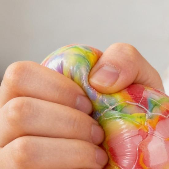 Rainbow Crunch Ball Squeeze Toy Colorful TPR Fidget Toy with Slow-Rising Texture & ASMR Cracking Sound Portable Stress Relief Gadget for Kids Adults