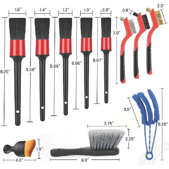 Car Detailing Brush Set, 11Pcs Car Detailing Kit Includes Car Interior Detailing Brushes, Car Wheel & Tire Brush For Rim Cleaner, Car Cleaning Brush
