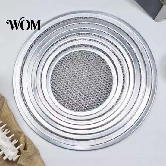 Outdoor Grill Rack Aluminum Alloy Pizza Screen, Non Stick Mesh Baking Pan, Pan Round Crisper Tray for Oven Home Kitchen Restaurant