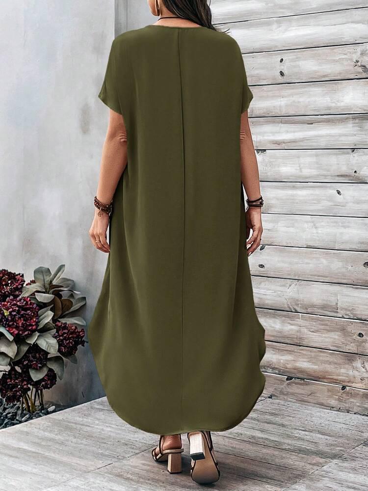 Plus Size Women's Fashion Casual V-neck Dress - In Stock for 2026 Spring/Summer Season