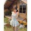Kumikumi Sweet and Spicy Style Niche Chic Sling Dress Women Summer Waist Hugging Slimming Age-Reducing Cake Skirt Short dress