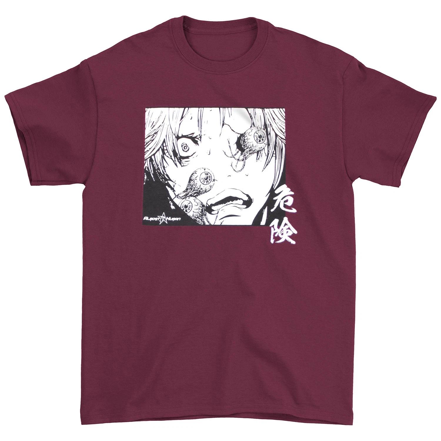 Men s Almost Human Eyeballs T-shirt Small Maroon XS