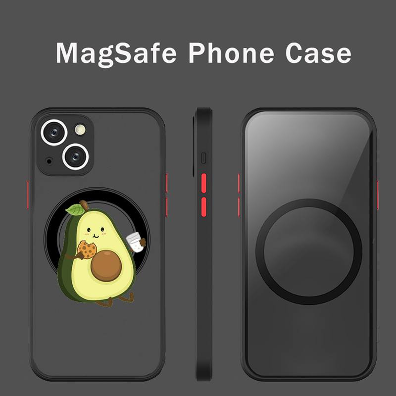 Awokado uroczy kreskówkowy owoc Etui na telefon Przezroczyste Magsafe Magnetyczne Magnes Do iPhone 13 12 11 Pro Max Mini Ładowanie Bezprzewodowe