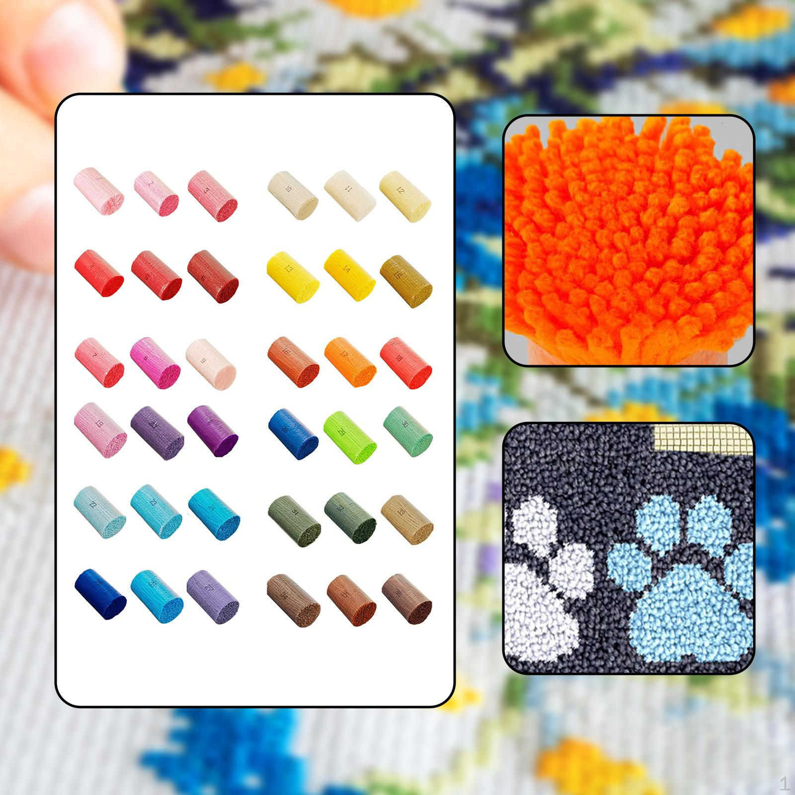 

30 Colors Latch Hook Yarn 6cm Colorful Bundles Precut for Tapestry Handmade Style A